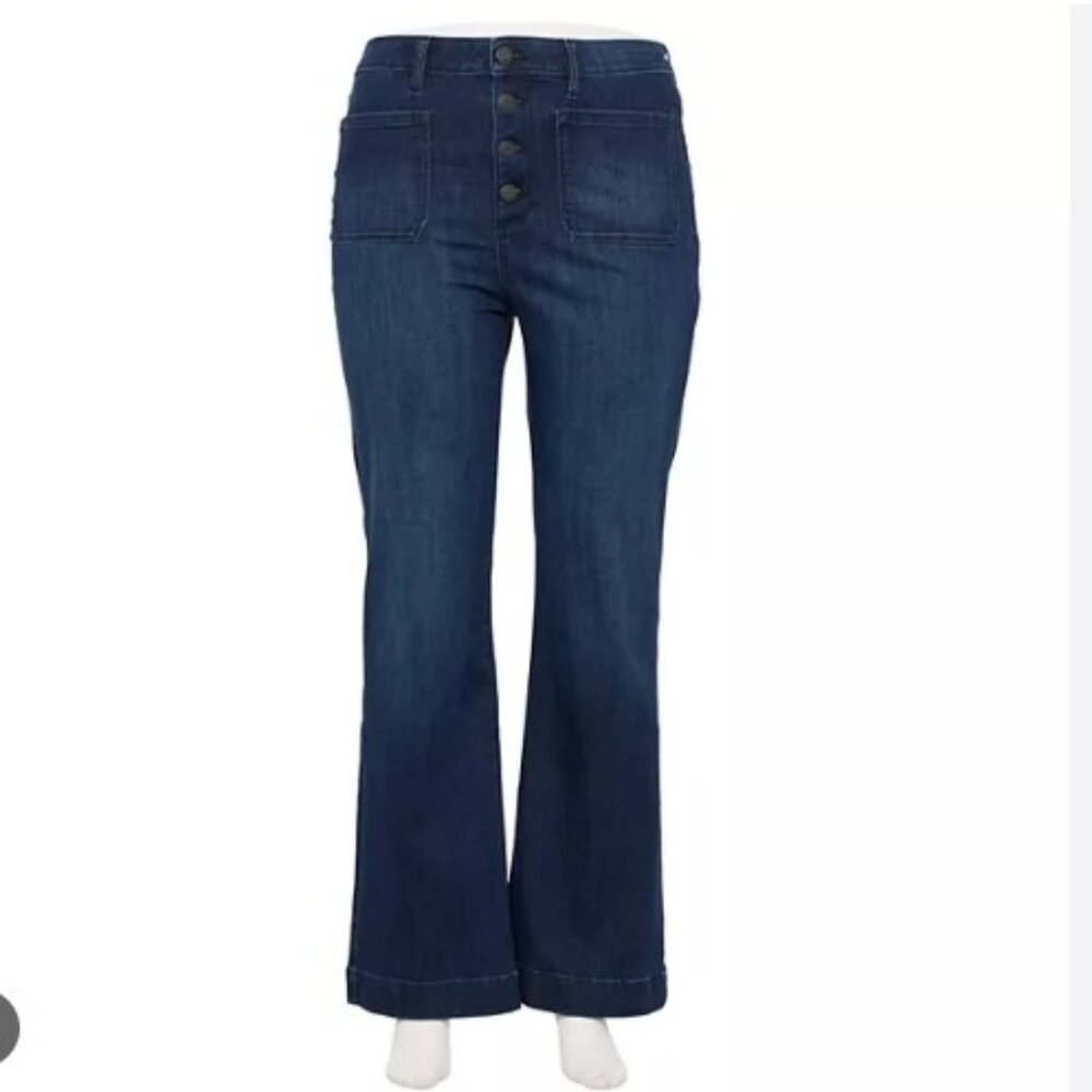 Women's LC Lauren Conrad Super High Rise Flare Jeans - Size 16W EUC